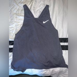 Gray Nike top with open back
